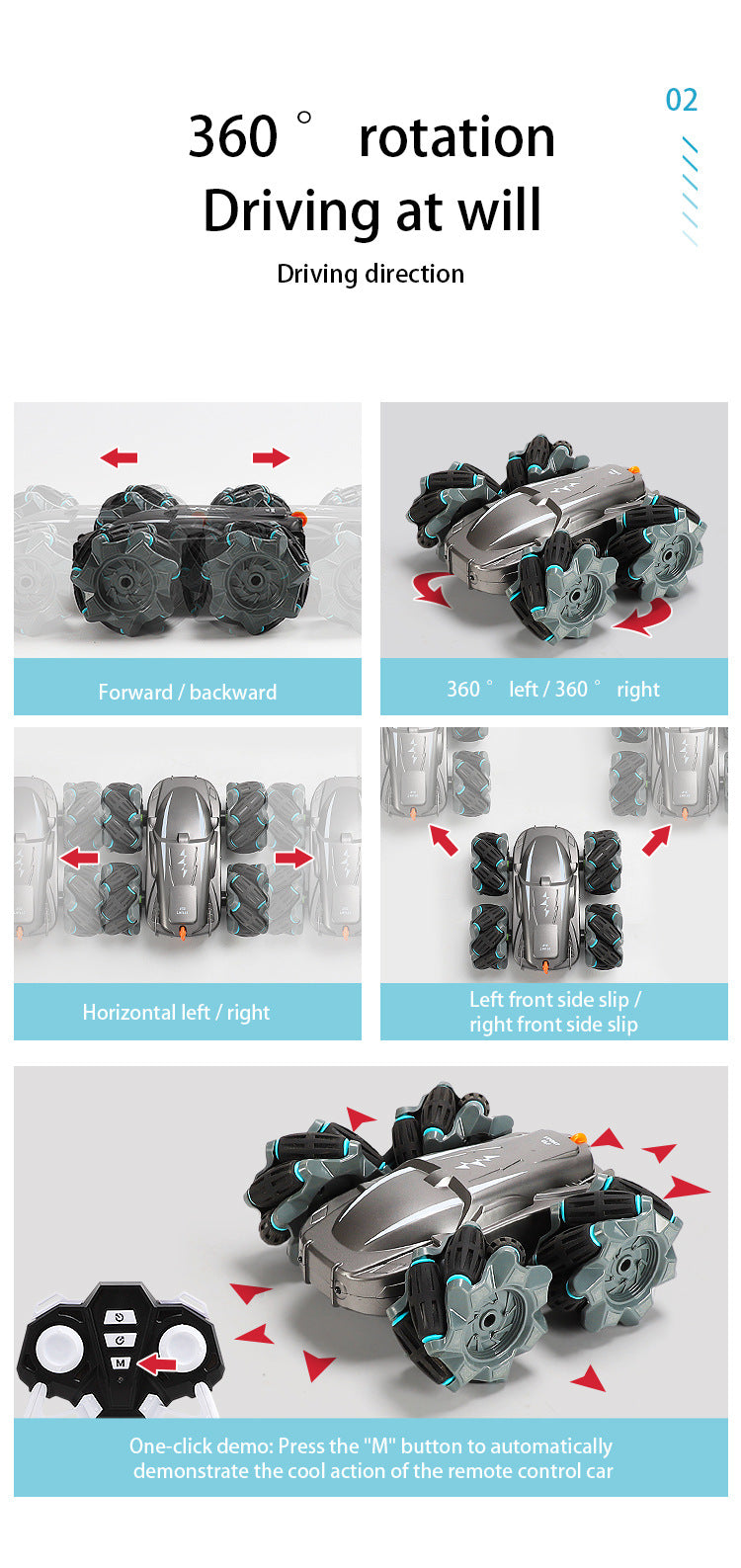 Remote Control Tumbling Stunt Racing Car