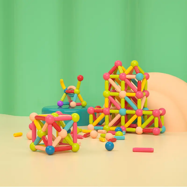 Magnetic Building Blocks Set Early Learning Magnetic Sticks Balls Assembling Game