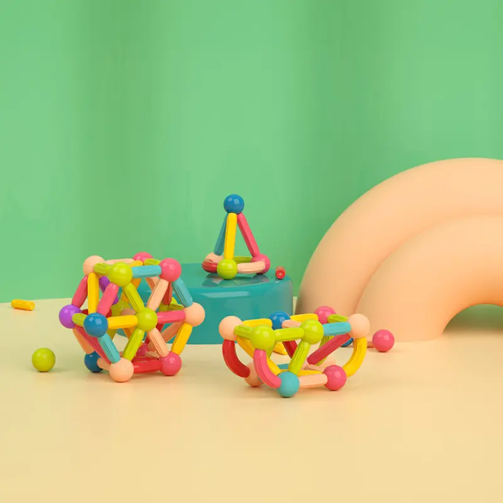 Magnetic Building Blocks Set Early Learning Magnetic Sticks Balls Assembling Game