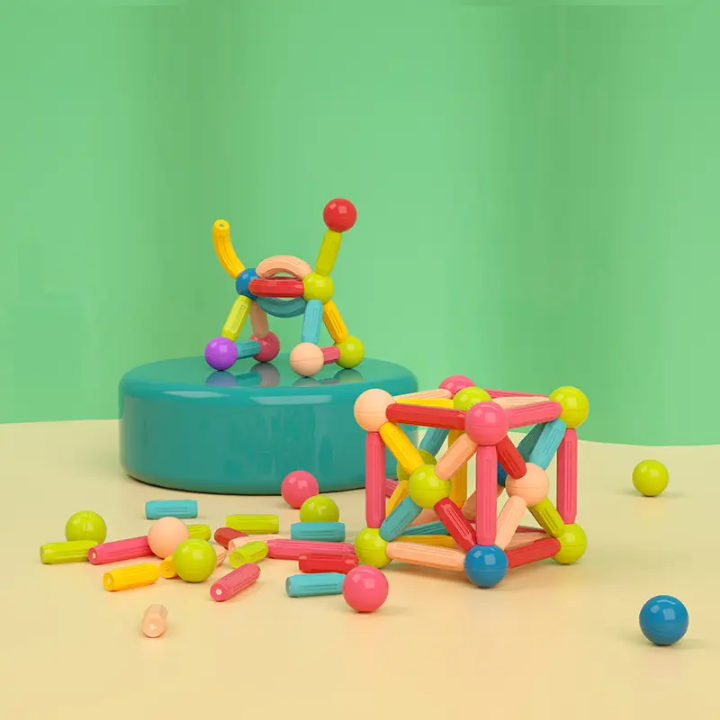 Magnetic Building Blocks Set Early Learning Magnetic Sticks Balls Assembling Game