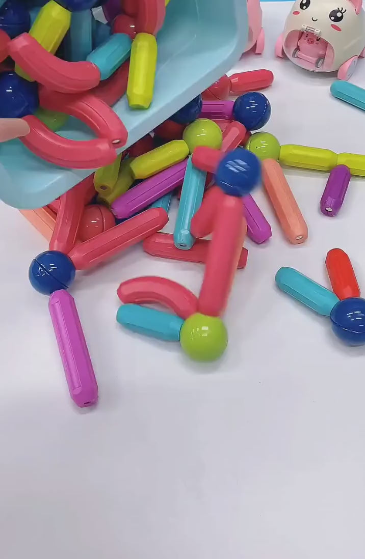 Magnetic Building Blocks Set Early Learning Magnetic Sticks Balls Assembling Game