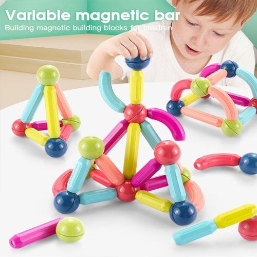 Magnetic Building Blocks Set Early Learning Magnetic Sticks Balls Assembling Game